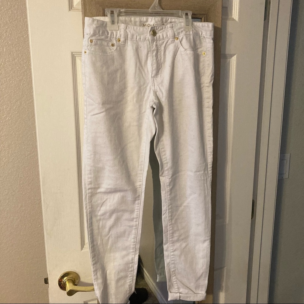 Micheal Korea low rise white jeans